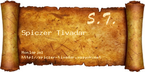 Spiczer Tivadar névjegykártya